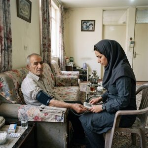 پایش فشار خون در منزل با دستگاه فشارسنج دیجیتال بازویی